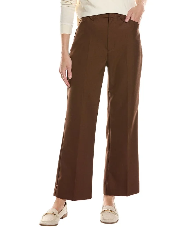 Tight fit trousers for women with ankle-length design and modern appeal -THE GREAT The Western Wool-Blend Trouser