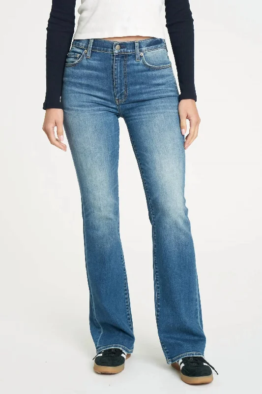 High-waisted tight trousers for women with slimming silhouette and smooth fit -Covergirl Mid Rise Bootcut Jeans In Perfection