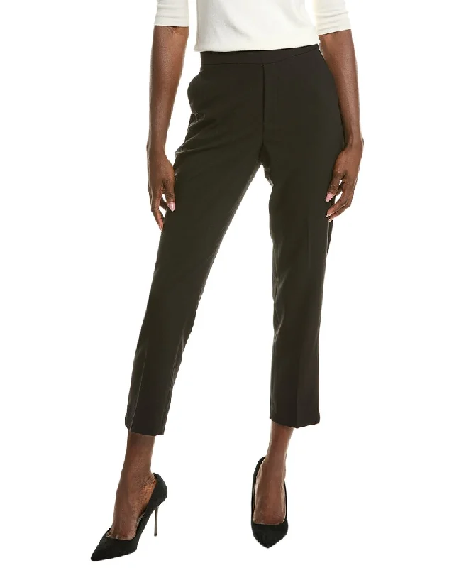 Versatile tight trousers for women with fold-over waist for adjustable comfort -T Tahari Pull-On Tapered Pant