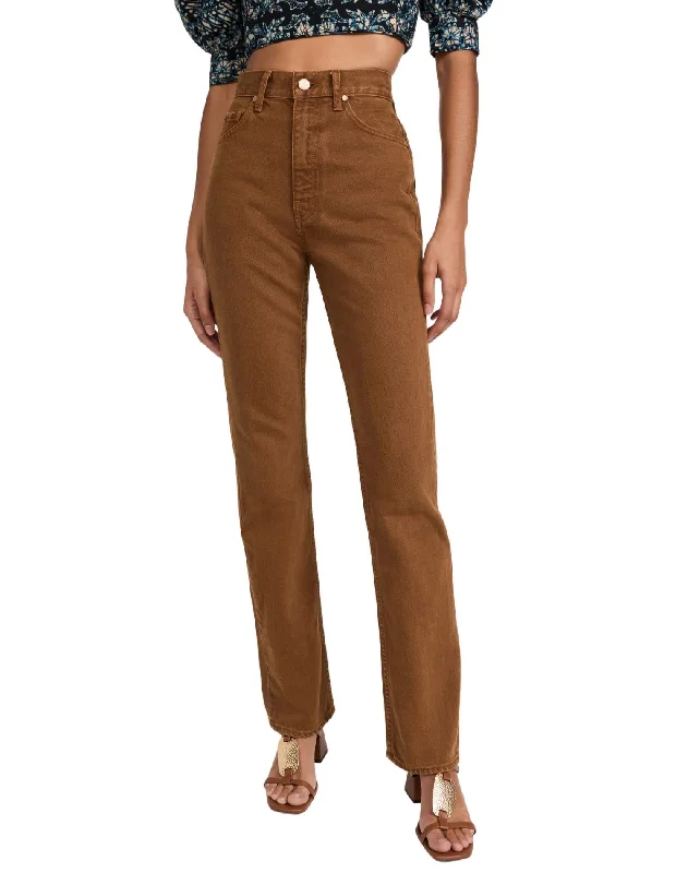 Vintage-inspired tight trousers for men with high waist and timeless look -Agnes Jeans In Umber Wash