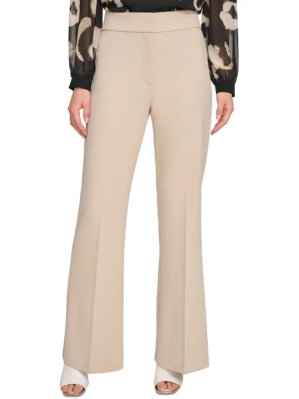 Skinny tight trousers for men with fade-resistant fabric for long-lasting wear -Womens High-Waist Polyester Wide Leg Pants