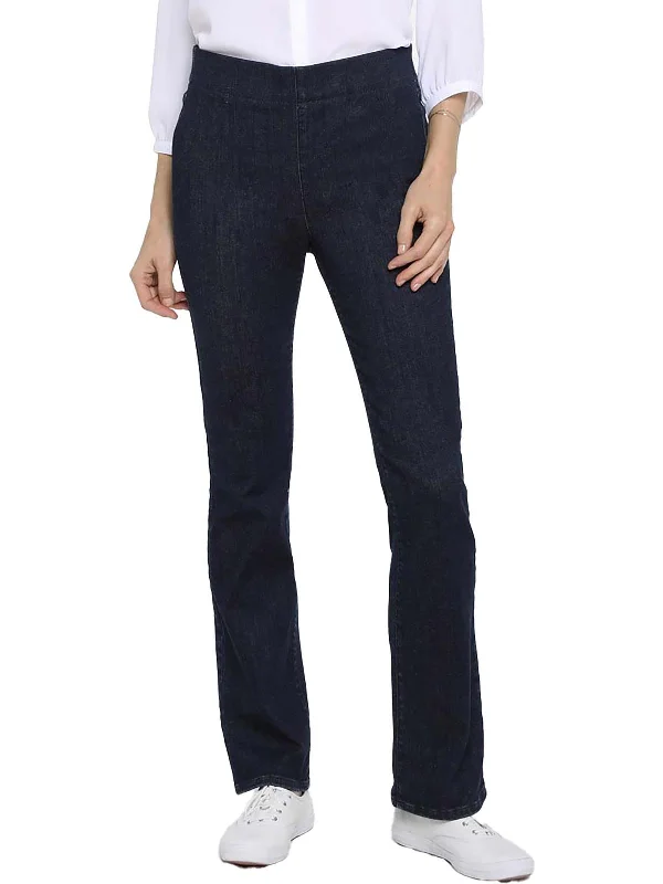 Stretchy tight trousers for women with soft fabric and flexible fit -Womens Slim Pull-On Bootcut Jeans