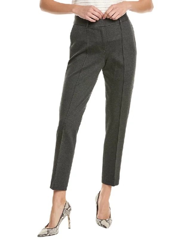 High-rise tight trousers for women with side zippers for easy styling -Tahari ASL Darted Ponte Pant