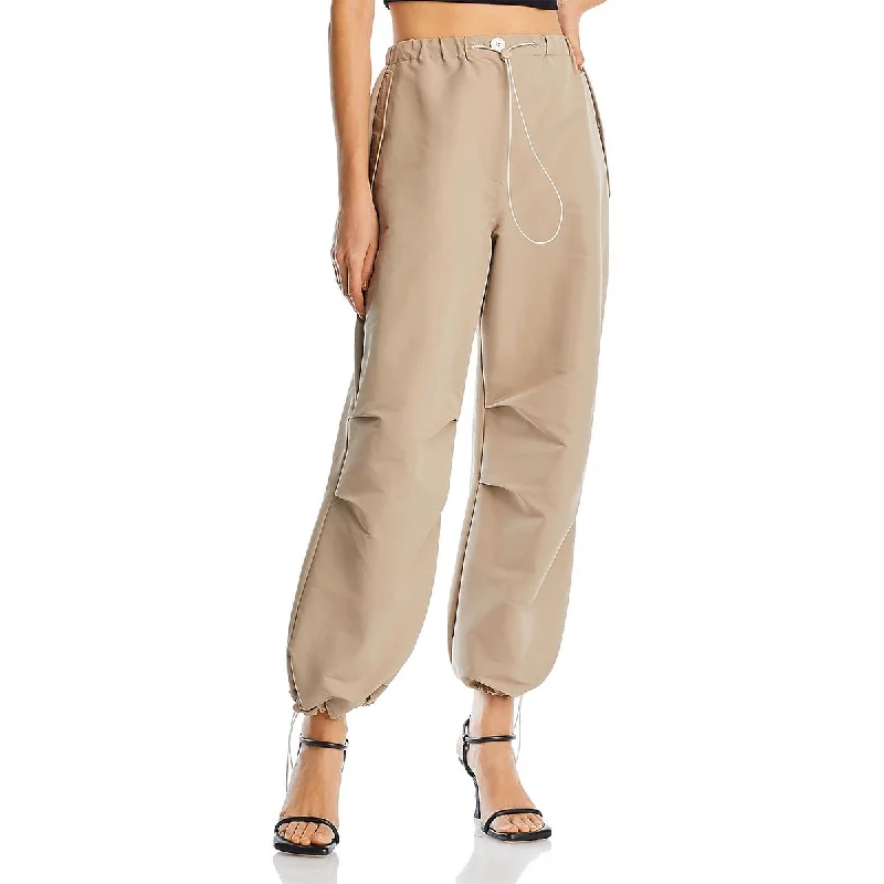 Tailored stretch tight trousers for women with comfortable waistband and flattering design -Avec Les Filles Womens High Rise Drawstring Cargo Pants