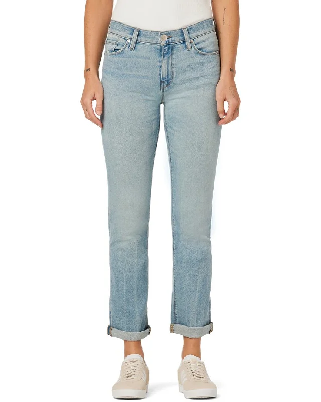 Tight trousers for women with belt loops and classic design for versatile look -HUDSON Jeans Nico Mid-Rise Straight Ankle Glory Days Jean