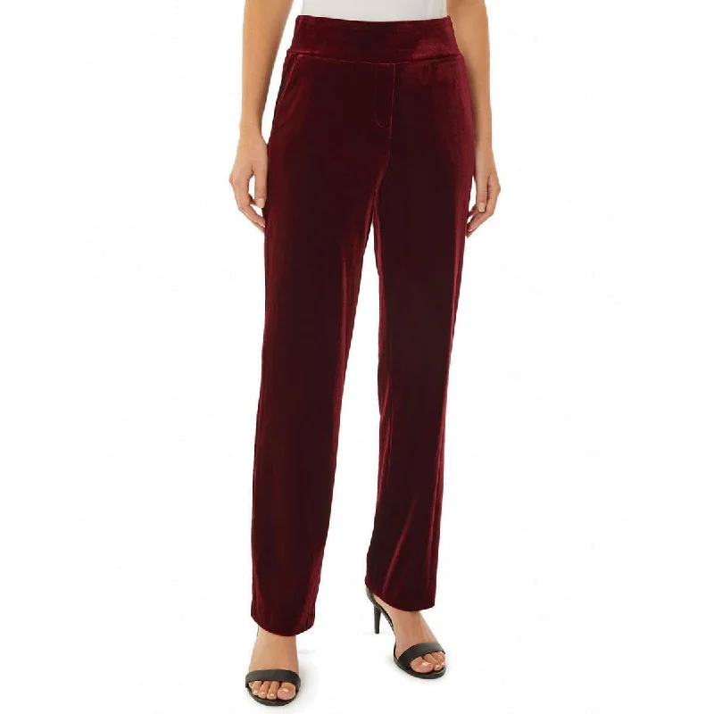 Statement tight trousers for women with bold color options for fashion-forward looks -Jones New York Womens Velour Pull on Straight Leg Pants