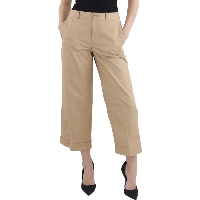 Tailored fit tight trousers for men with sharp pleats and slim leg for office wear -Lauren Ralph Lauren Womens Cropped Pleated Cropped Pants