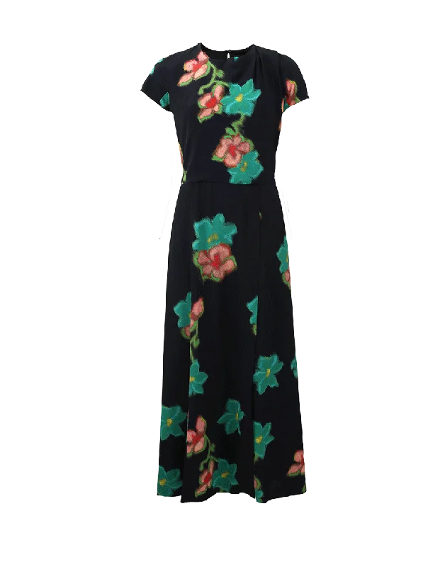 Valentine's Day Dresses for Romance -Floral Print Midi Dress