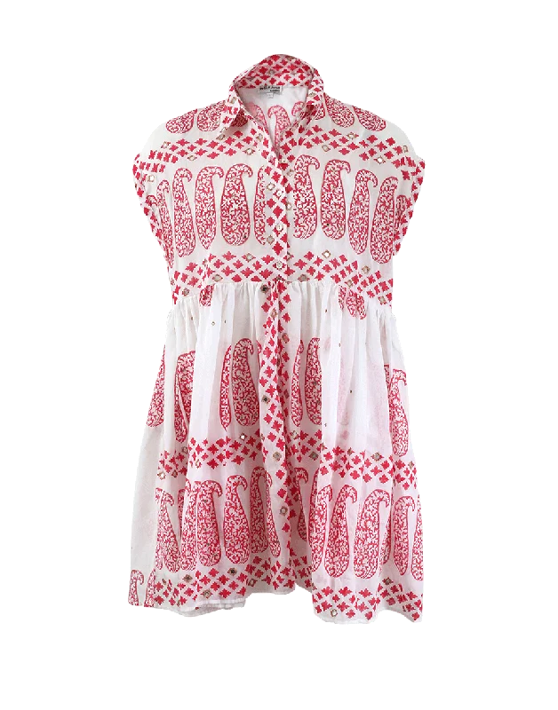 Capri Dresses for Playful -Embroidered Shirt Dress