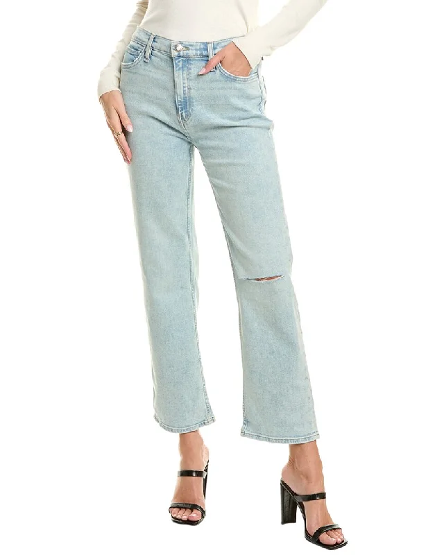 Trendy tight trousers for women with zipper details and edgy finish -HUDSON Jeans Remi High-Rise Straight Ankle Pant