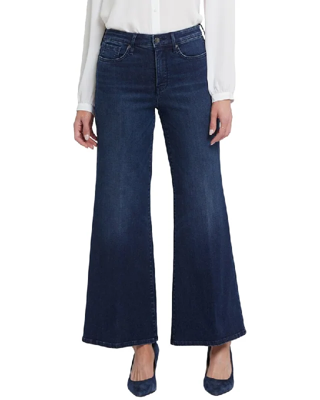 Loose-fitting tight trousers for women with stretchy waistband for ultimate comfort -NYDJ Mia Basin Palazzo Jean