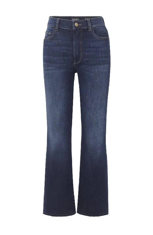 Tight trousers for women with cropped style and chic, modern finish -Bridget Boot High Rise Jeans In Thunderbird