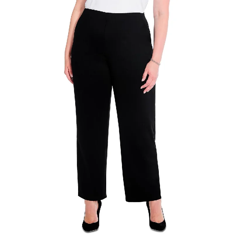 Luxury tight trousers for women with fine fabric and elegant tailoring -Nic + Zoe Womens Plus Ankle Wide-Leg Dress Pants