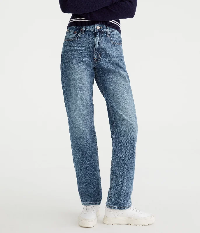 Vintage-inspired tight trousers for men with high waist and timeless look -Aeropostale High-Rise Baggy Jean