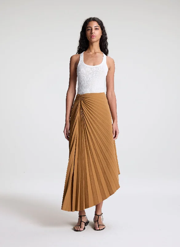 Faux Leather Dresses for Affordable -Tracy Pleated Tailored Skirt