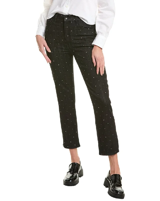 Pleated tight trousers for women with vintage-inspired design and modern twist -rag & bone Fern Black Dot High-Rise Slim Jean