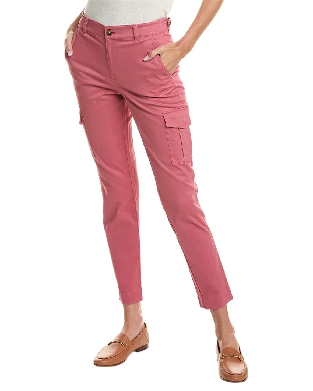 High-waisted tight trousers for women with elastic waistband for added comfort -Brooks Brothers Cargo Pant