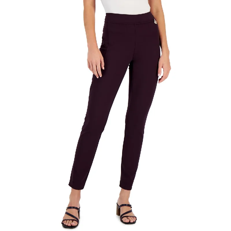 Retro-inspired tight trousers for men with a high-waisted fit and 80s vibe -Tommy Hilfiger Womens Ponte Stretch Ankle Pants