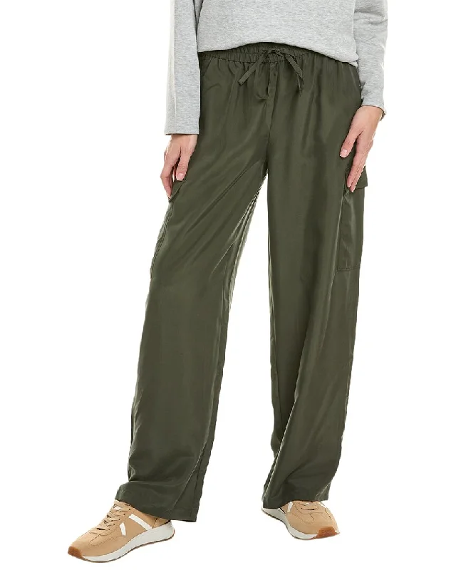 Tight trousers for men with zip fly and flat-front design for a polished look -EILEEN FISHER Cargo Silk Pant