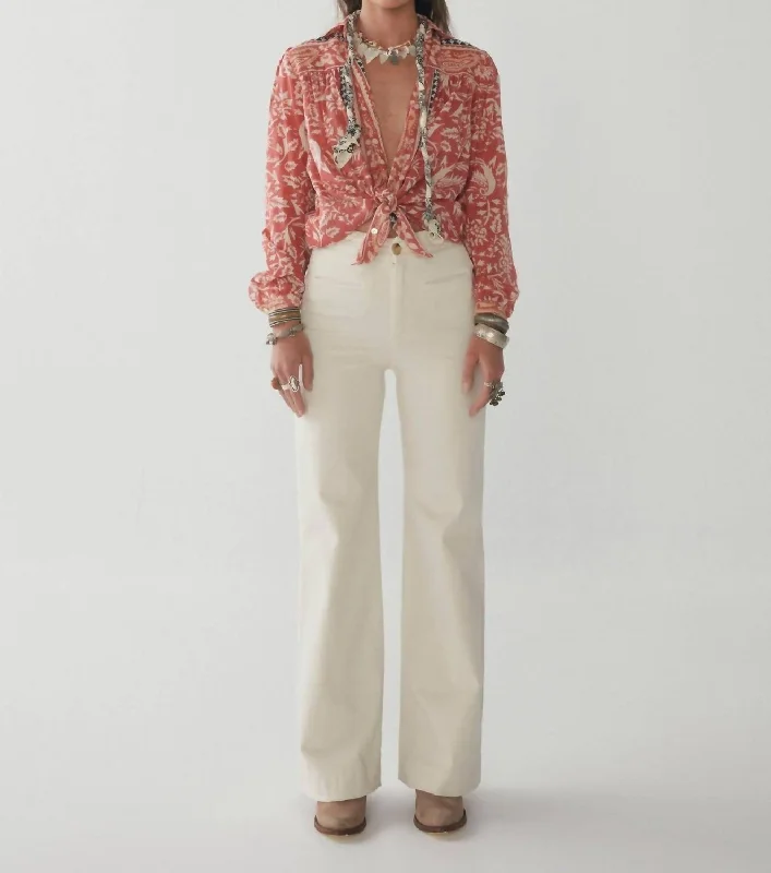 Skinny tight trousers for women with ankle-length and flattering cut -Ross Pants In Disco White