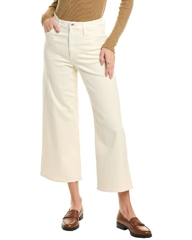 Tight office trousers for women with professional cut and flattering fit -rag & bone Annie Ecru Wide Leg Jean