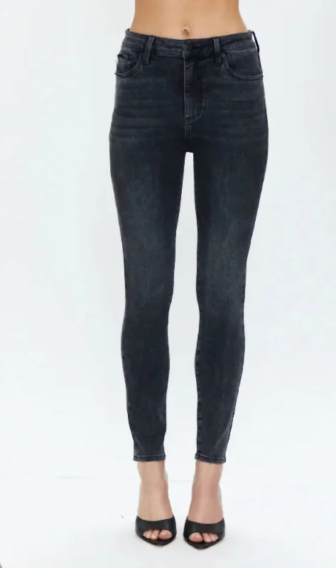 Comfortable tight trousers for women with soft cotton fabric and stretch -Aline High Rise Skinny Jeans In Dark Stone Vintage