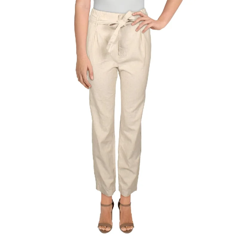 High-rise tight trousers for women with side zippers for easy styling -Jag Jeans Womens LinenBlend Pleated Skinny Pants