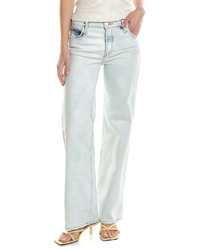 Denim tight trousers for women with skinny fit and timeless blue wash -HUDSON Jeans Rosie So Cal High-Rise Wide Leg Jean