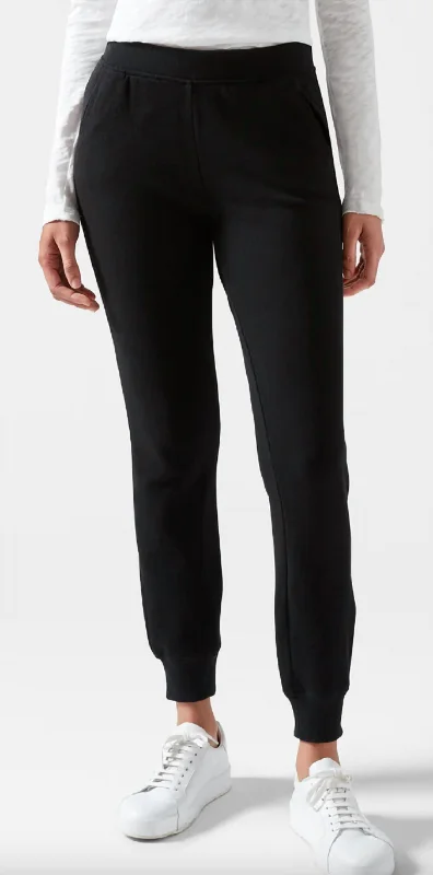 Stretchy tight trousers for women with soft fabric and flexible fit -French Terry Sweatpants In Black