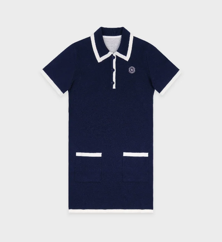 Office Dresses for Business -SRHWC Hilary Dress - Navy/Off White