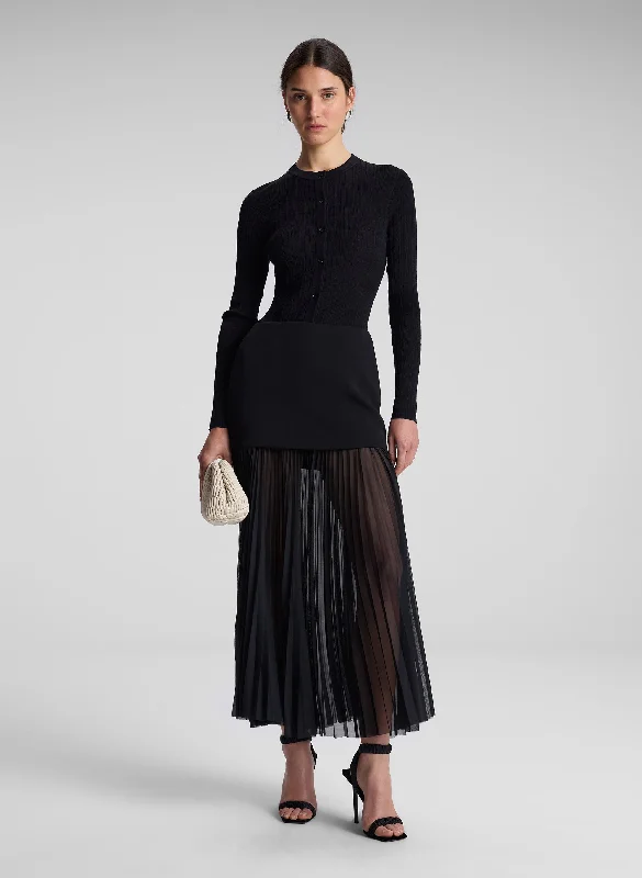 Polyester Dresses for Durable -Willa Pleated Maxi Skirt