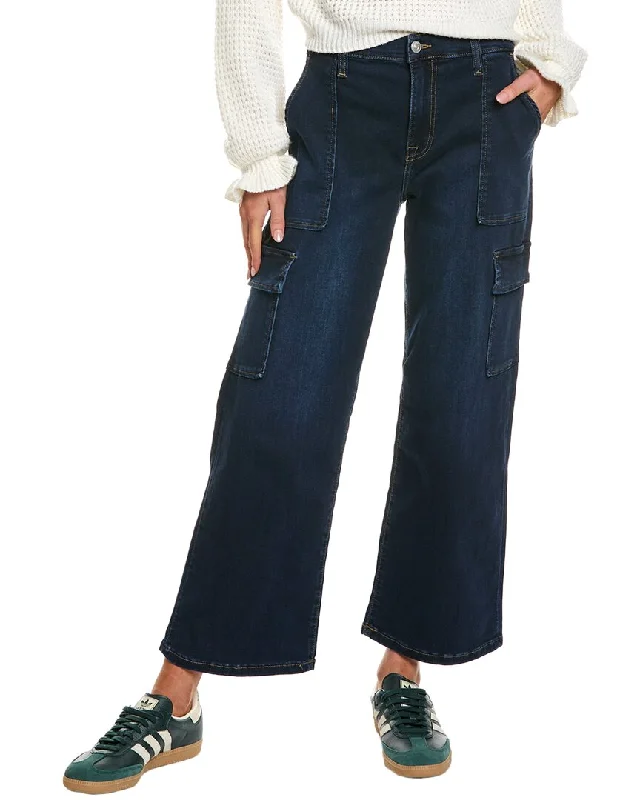 Tapered tight trousers for women with ankle-length fit and minimalist style -HUDSON Jeans Rosalie Europa Wide Leg Cargo Jean