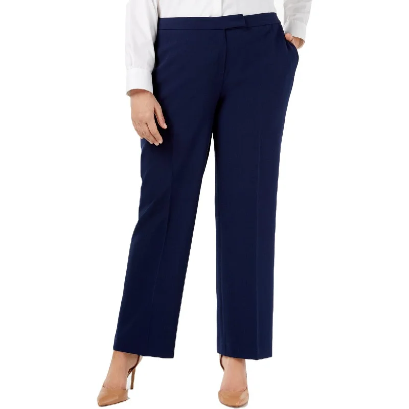 Color-block tight trousers for women with bold contrasts and modern flair -Kasper Womens Plus Carly Office Business Dress Pants