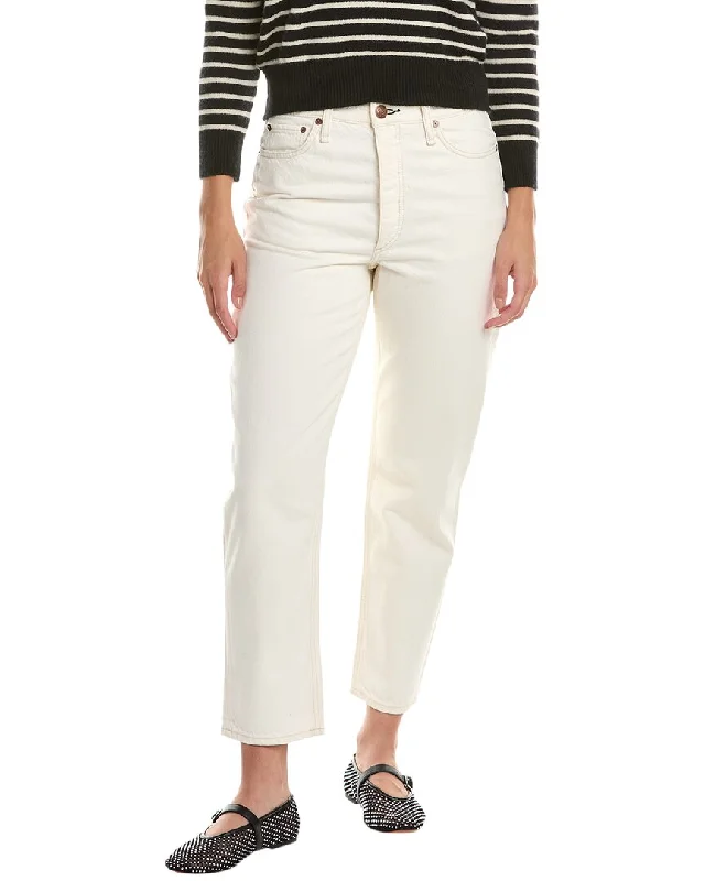 Black tight trousers for women with sleek design and versatile styling options -rag & bone Alissa Ecru Baggy Jean