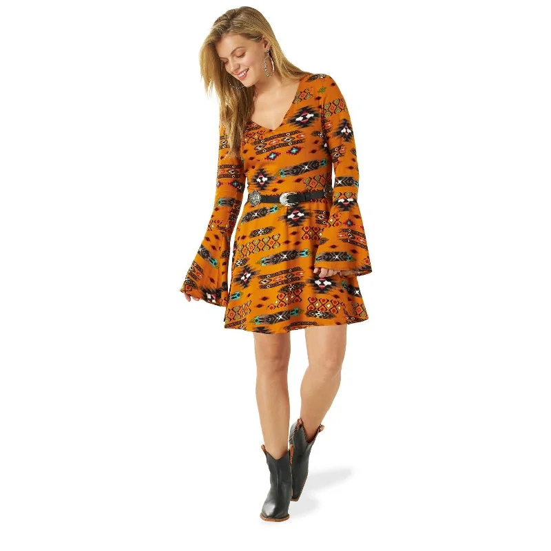 Contemporary Dresses for Fashion -Wrangler Retro Women's Punchy Peekaboo Back Southwestern Dress