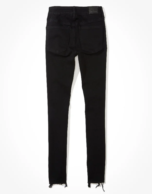 Stretch denim tight trousers for women with flexibility and stylish design -AE Dream Ripped High-Waisted Jegging