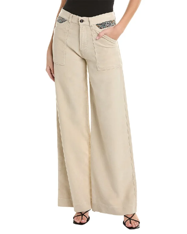 Tapered tight trousers for women with ankle-length fit and minimalist style -Missoni Cargo Wool-Blend Trouser