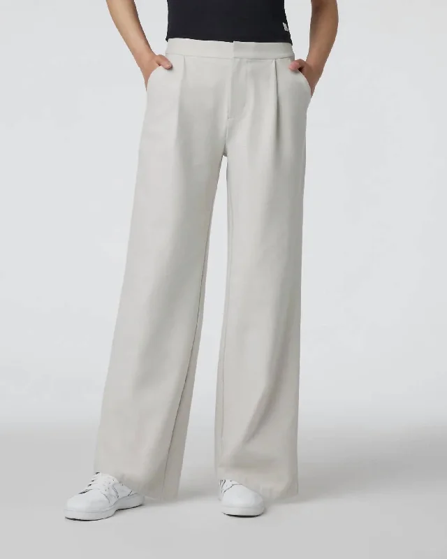 Skinny fit tight trousers for women with minimalistic design for clean look -Elevation Trouser In Ecru Heather