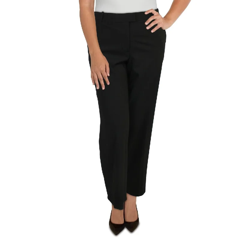 Statement tight trousers for women with bold color options for fashion-forward looks -DKNY Womens The Chelsea Flat Front Work Wide Leg Pants