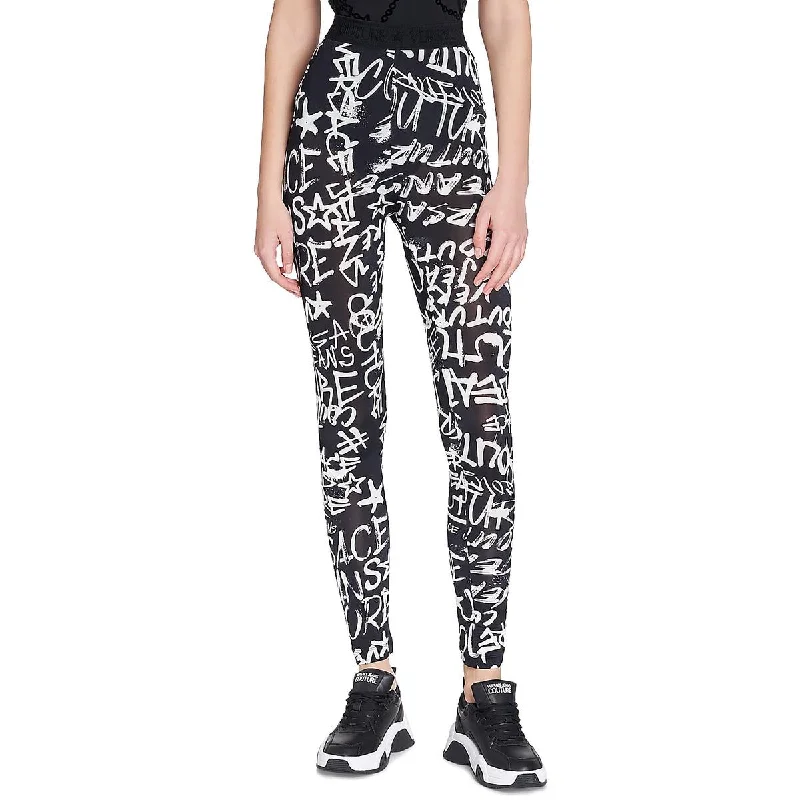 Tight-fitting trousers for men with stretchable material for flexibility and comfort -Versace Womens Printed High Waisted Leggings