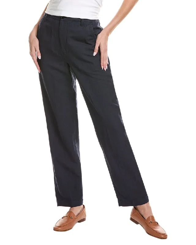 Tight trousers for women with side slits and ankle-length design for chic style -ALEX MILL Mia Linen-Blend Pant