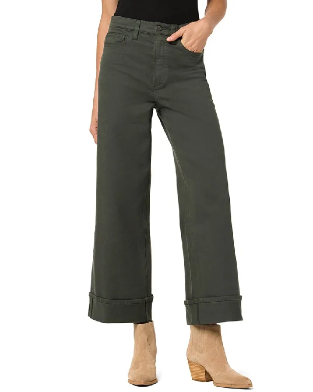 Tight business trousers for men with sharp, professional cut for office wear -JOE'S Jeans Deep Forest Wide Leg Jean