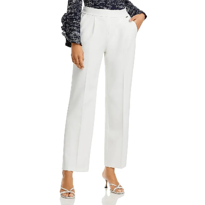 Tight trousers for women with cropped style and chic, modern finish -T Tahari Womens Wide Leg Pull On Dress Pants