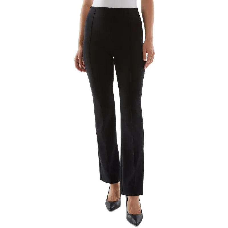 Tight trousers for women with vertical stripes and slimming effect for a sleek look -BCX Womens Pintuck Pull On Straight Leg Pants