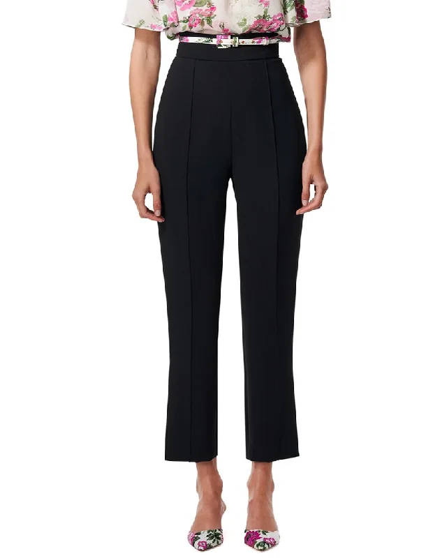 Elegant tight trousers for women with high-quality wool fabric for refined look -Carolina Herrera High Waisted Wool-Blend Skinny Pant