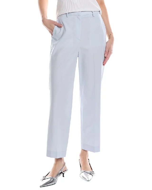 Soft fabric tight trousers for women with breathable material for year-round wear -Theory High-Waist Straight Pant