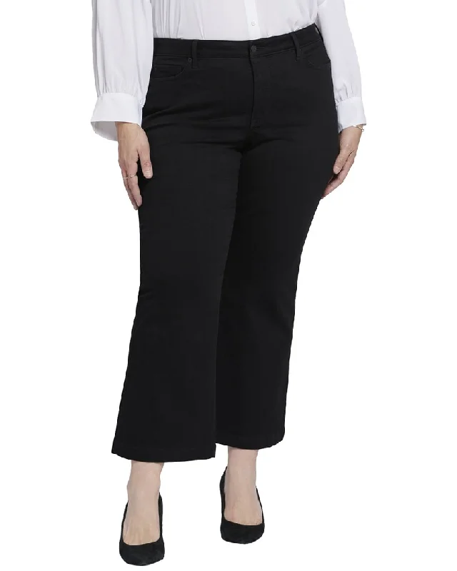 Black tight trousers for women with sleek design and versatile styling options -NYDJ Plus Julia Black Rinse Flare Jean