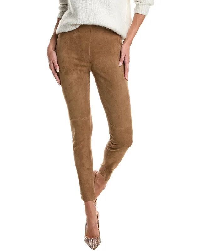 Casual cotton tight trousers for men with flexible waistband for comfort and fit -Weekend Max Mara Bahamas Suede Trouser