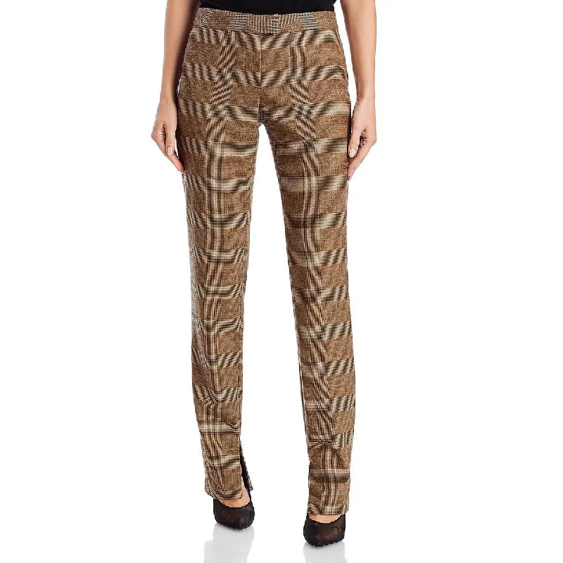 Tight trousers for women with decorative buttons and flattering silhouette for day wear -Rag & Bone Womens Rebecca Wool Blend Glen Plaid Straight Leg Pants