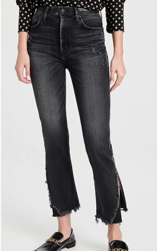 Light denim tight trousers for women with casual fit and comfortable material -Alhambra Flare In Black